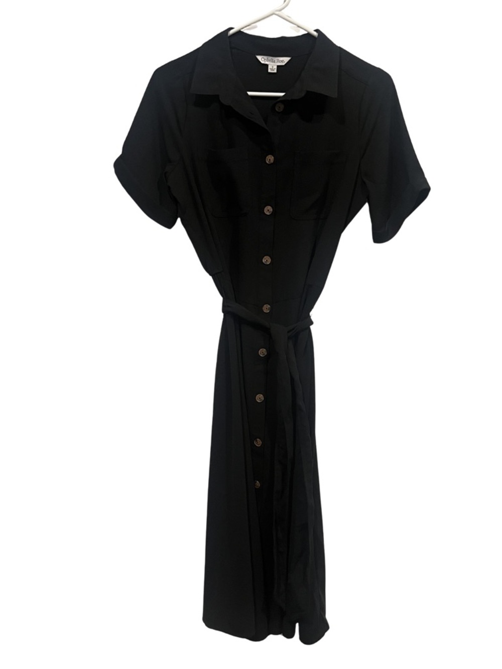 NWT Utility Button Front Shirt Dress with Waist Tie | Ophelia Roe | Size Small - Picture 2 of 8